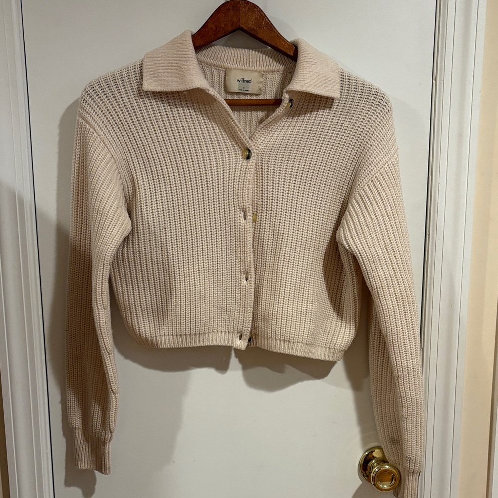Wilfred Aritizia Crop Merino Wool Sweater